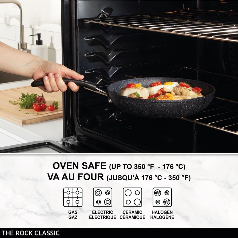 Starfrit The Rock 26cm (10") Non-Stick Multi Pan - Tawa - Durable Forged Aluminum - Oven Safe - PFOA Free - Easy to Clean - Black - Image 5